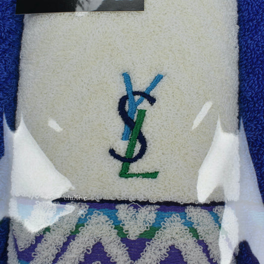 Yves Saint Laurent - White/Blue Set of 3 Logo Hand Towels (Medium)