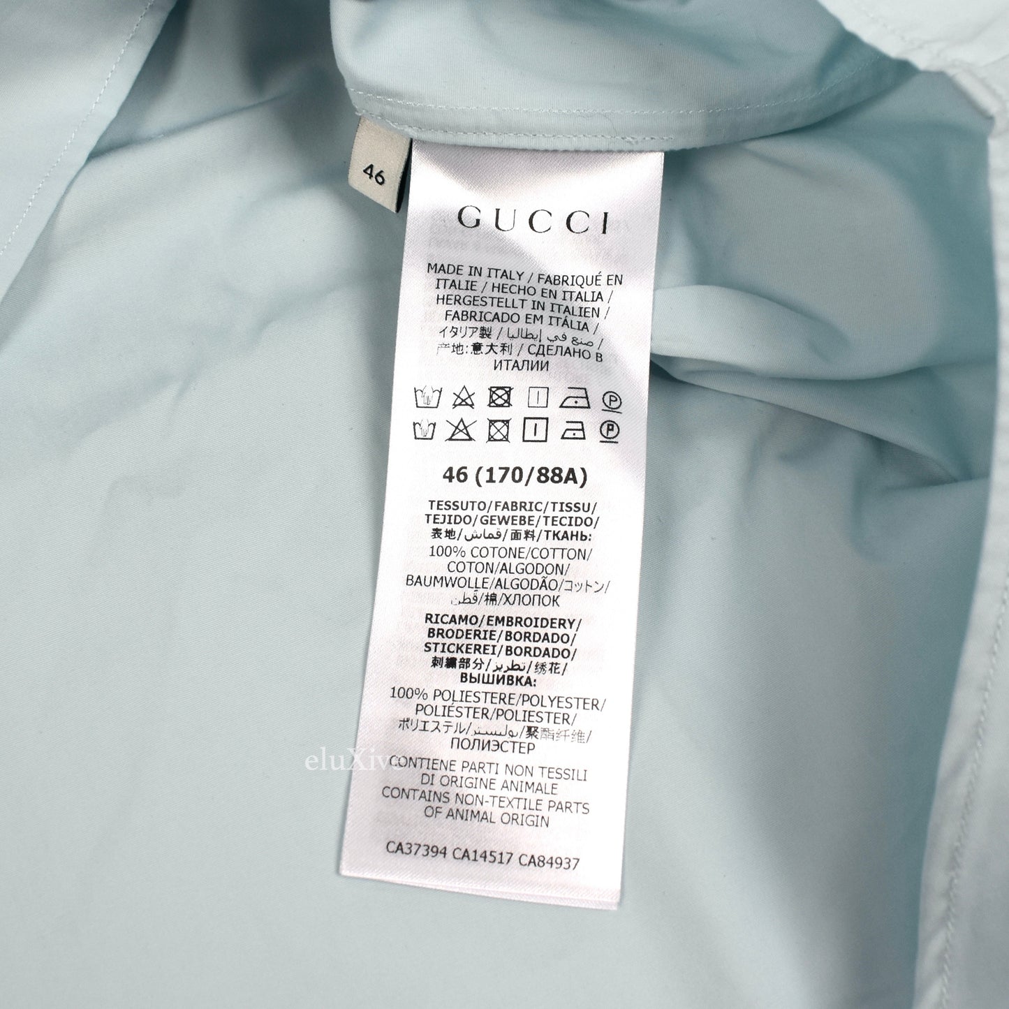 Gucci - Light Blue G.G. Logo S/S Button Down Shirt