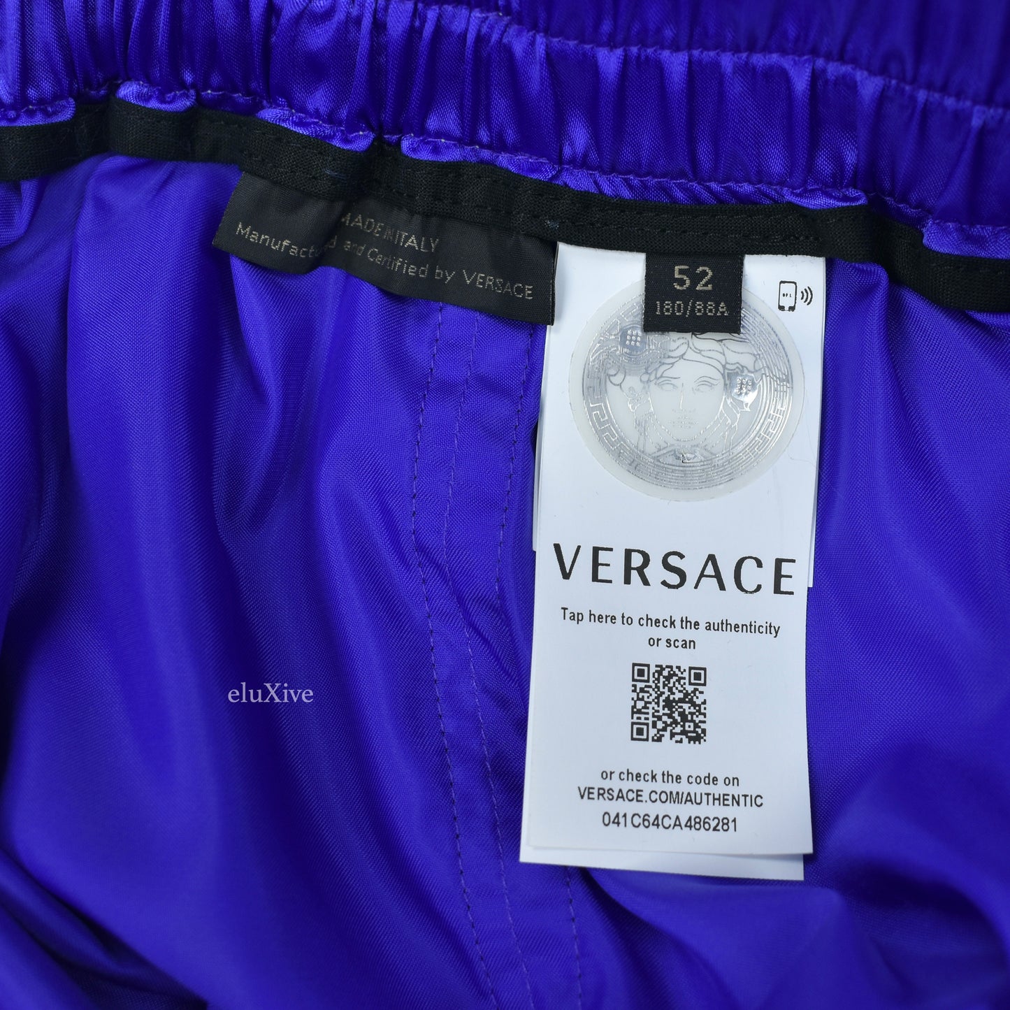 Versace - FW19 Runway Satin Boxing Shorts (Blue)