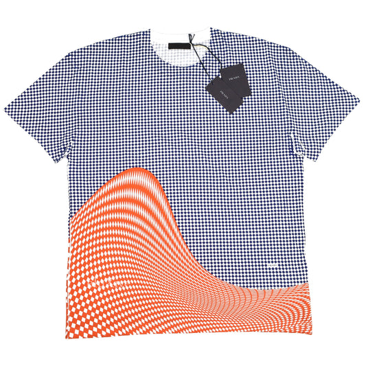 Prada - Checkered Wave Print T-Shirt