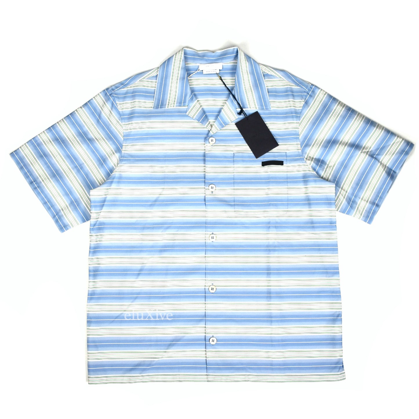 Prada - Blue Striped S/S Button Down Club Shirt