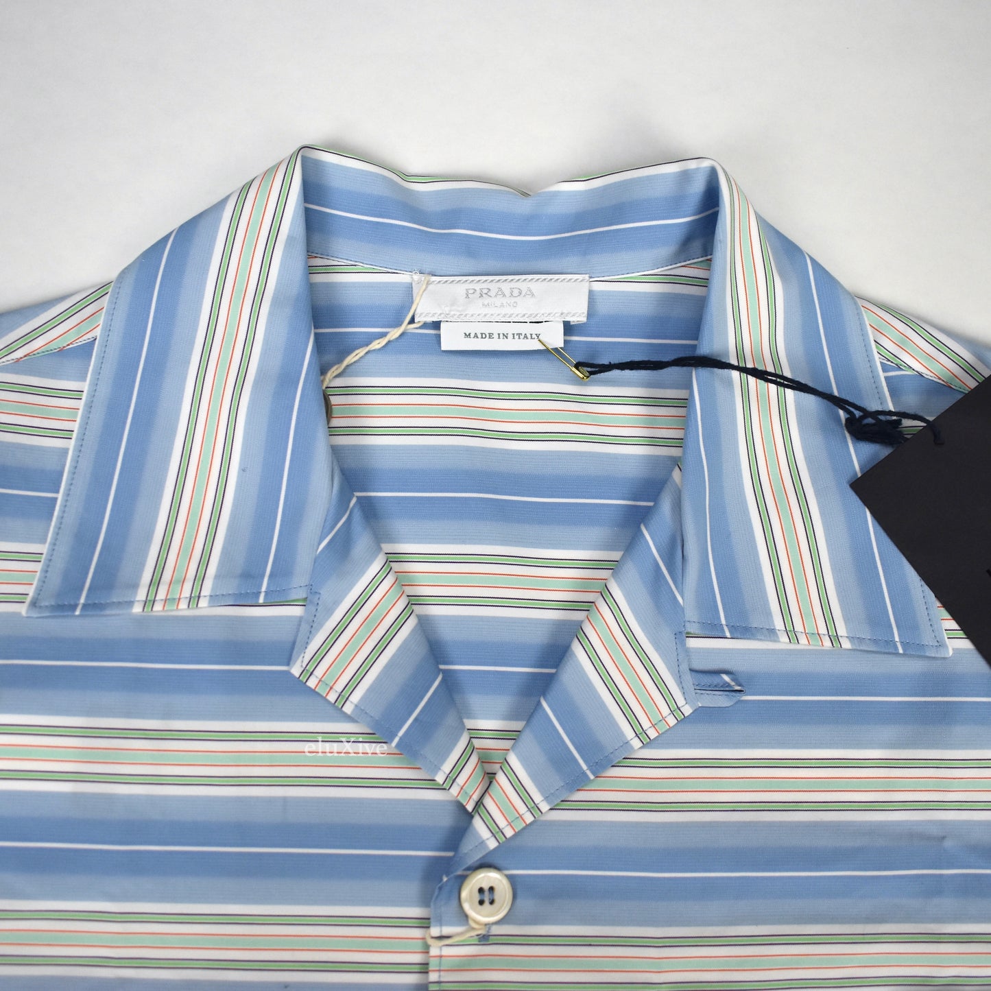 Prada - Blue Striped S/S Button Down Club Shirt