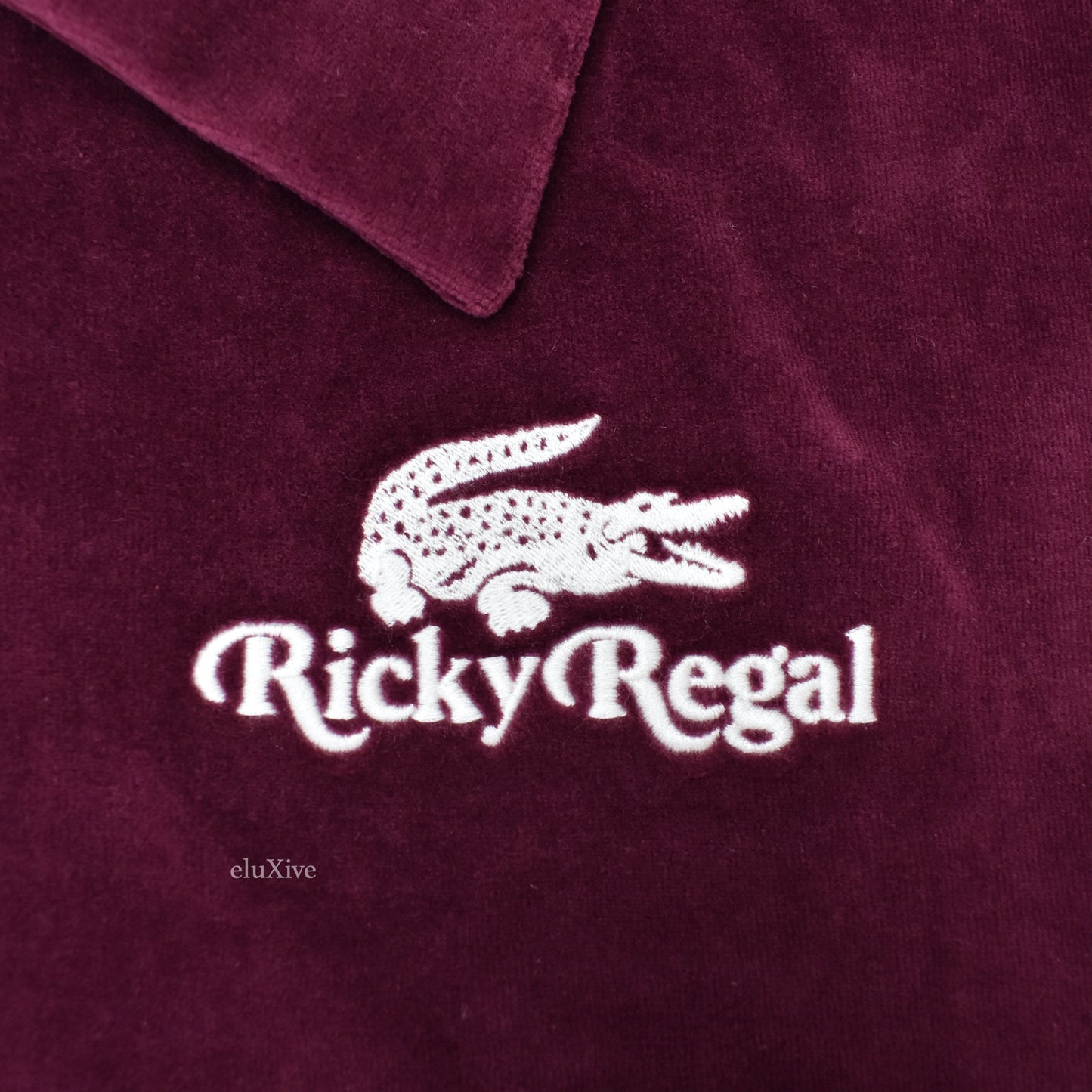 Lacoste x Bruno Mars - Ricky Regal Velour Polo Shirt (Maroon)
