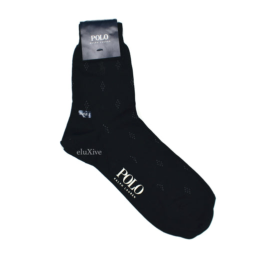 Polo Ralph Lauren - Vintage 90s Made in Japan Navy Logo Socks