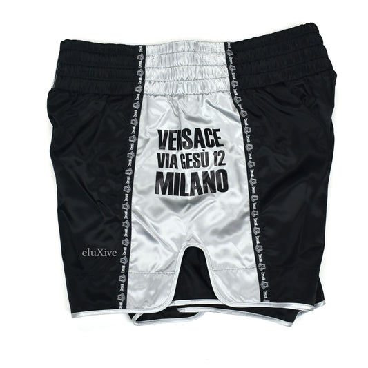 Versace - FW19 Runway Satin Boxing Shorts (Black)