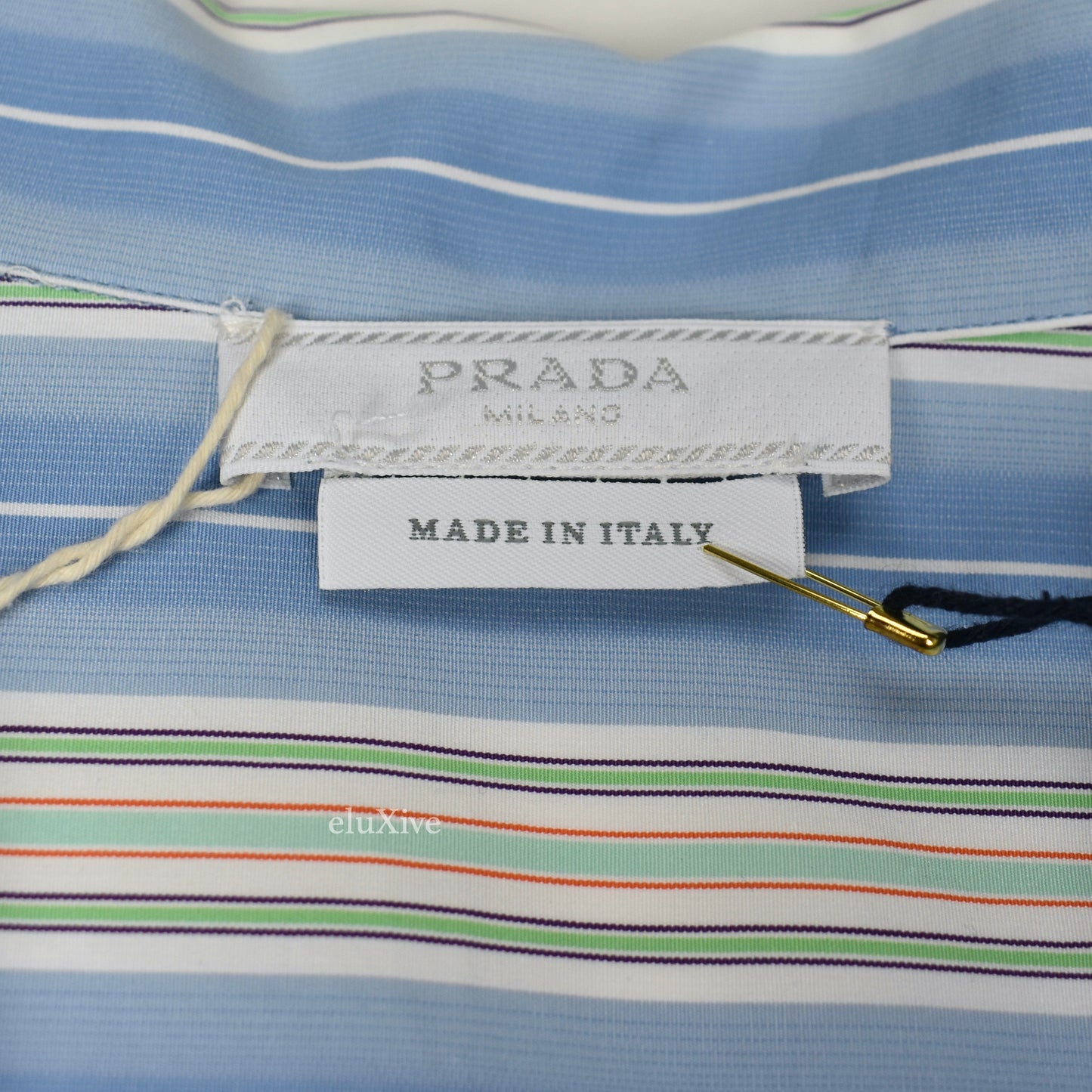 Prada - Blue Striped S/S Button Down Club Shirt