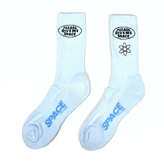 Travis Scott - Space Village 'Please Give Me Space' Logo Socks (Blue)