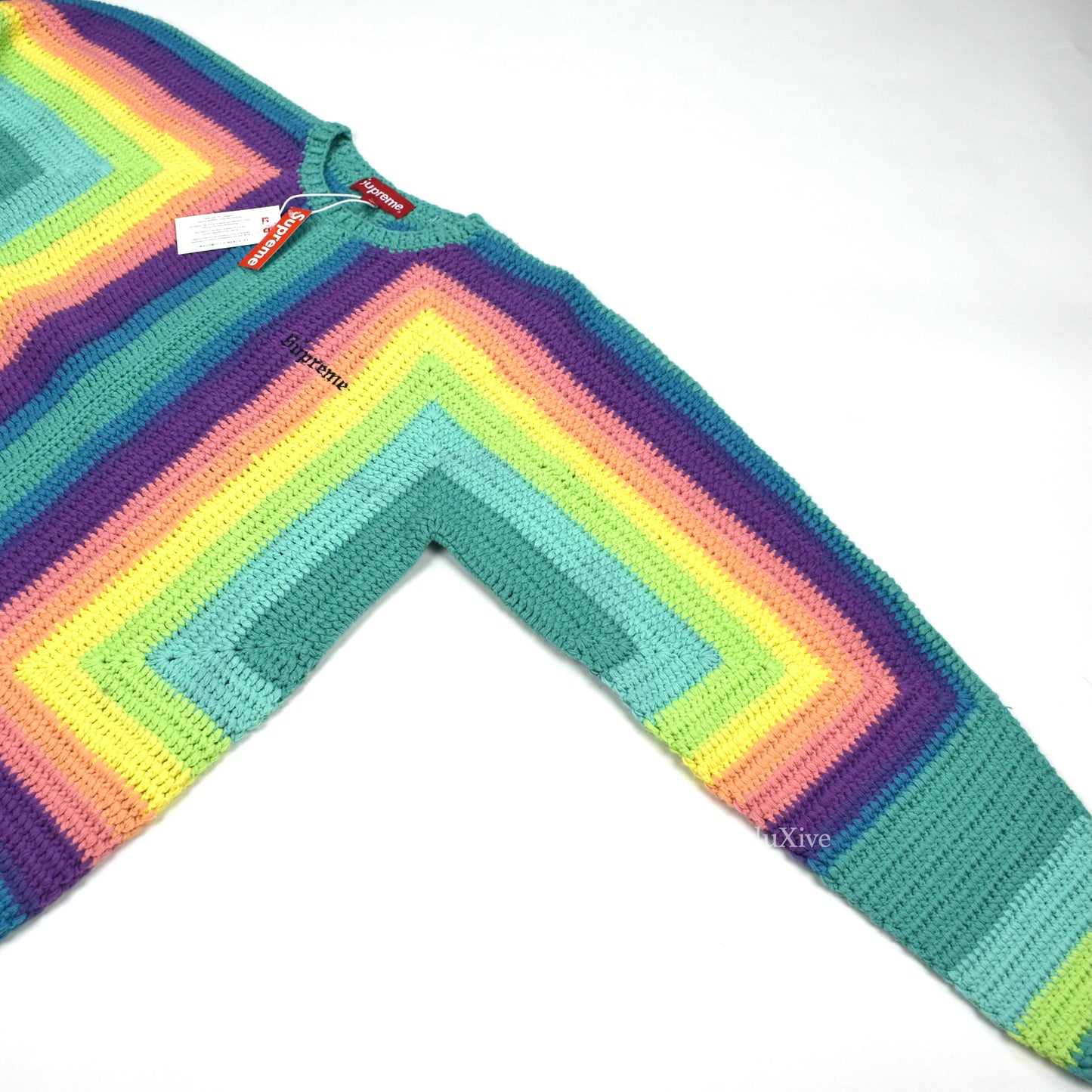Supreme - Hand Crocheted Logo Sweater (Rainbow)
