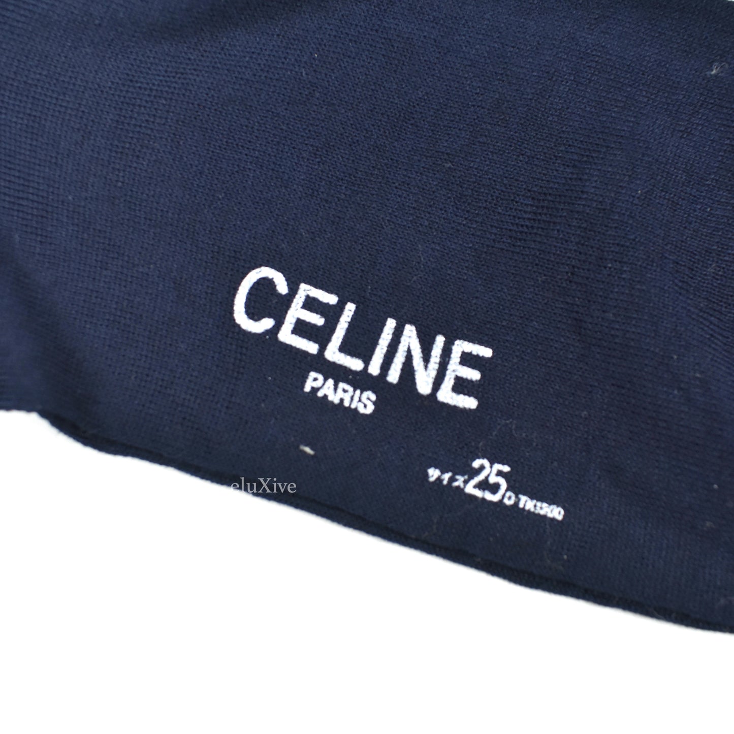 Celine - Vintage 90s Made In Japan Navy Logo Socks