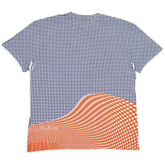Prada - Checkered Wave Print T-Shirt