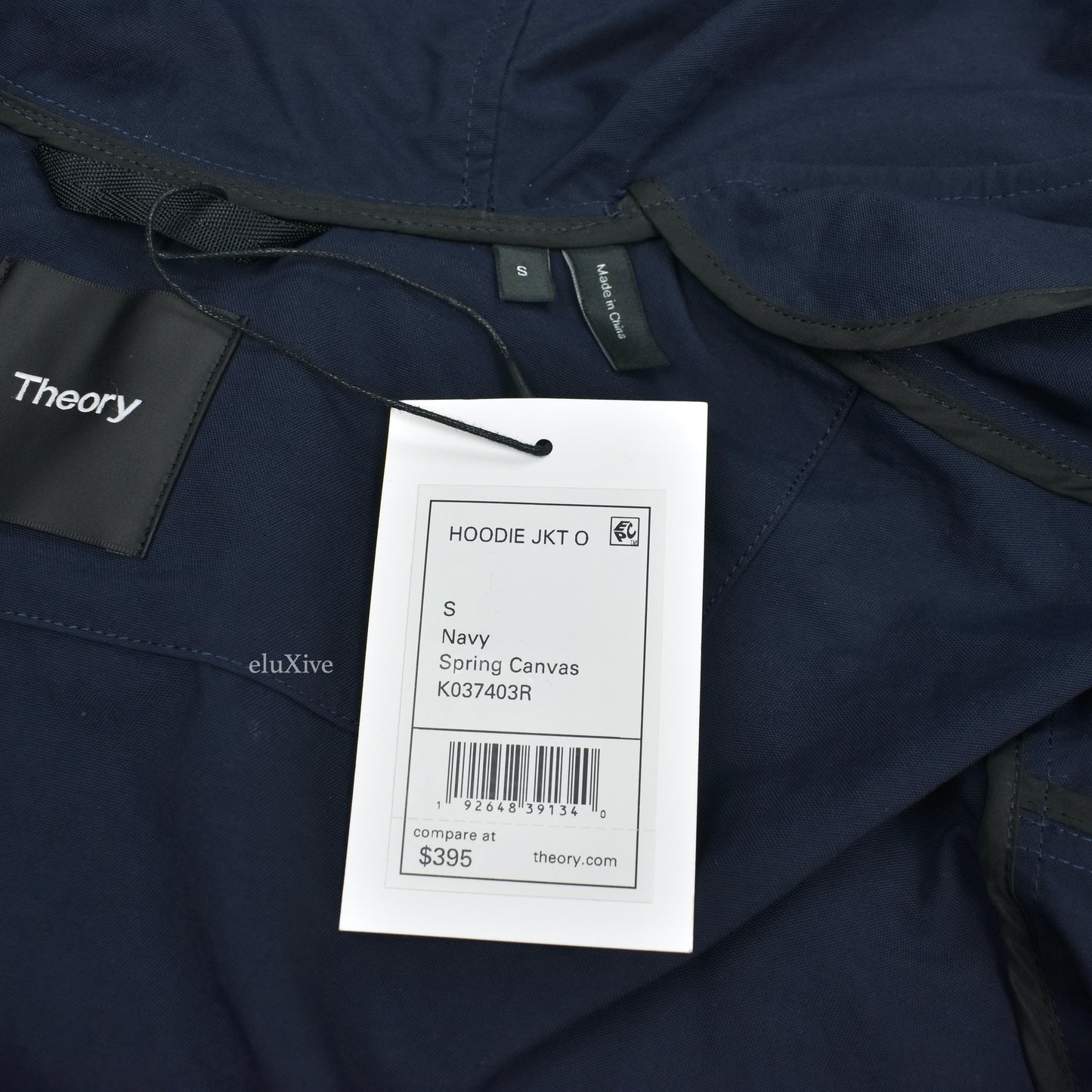 Theory - Navy Blue Classic Zip Up Rain Jacket