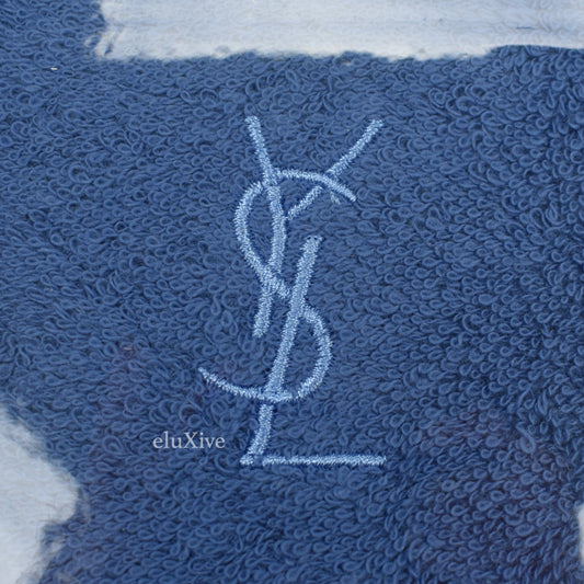 Yves Saint Laurent - Blue/White Set of 2 Logo Hand Towels (Small)