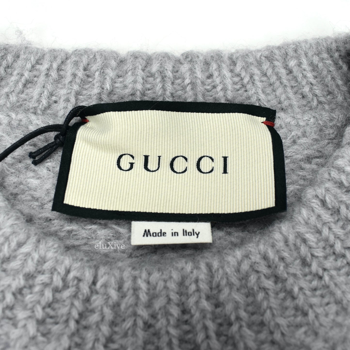 Gucci - Gray Felted Wool GG Logo Sweater