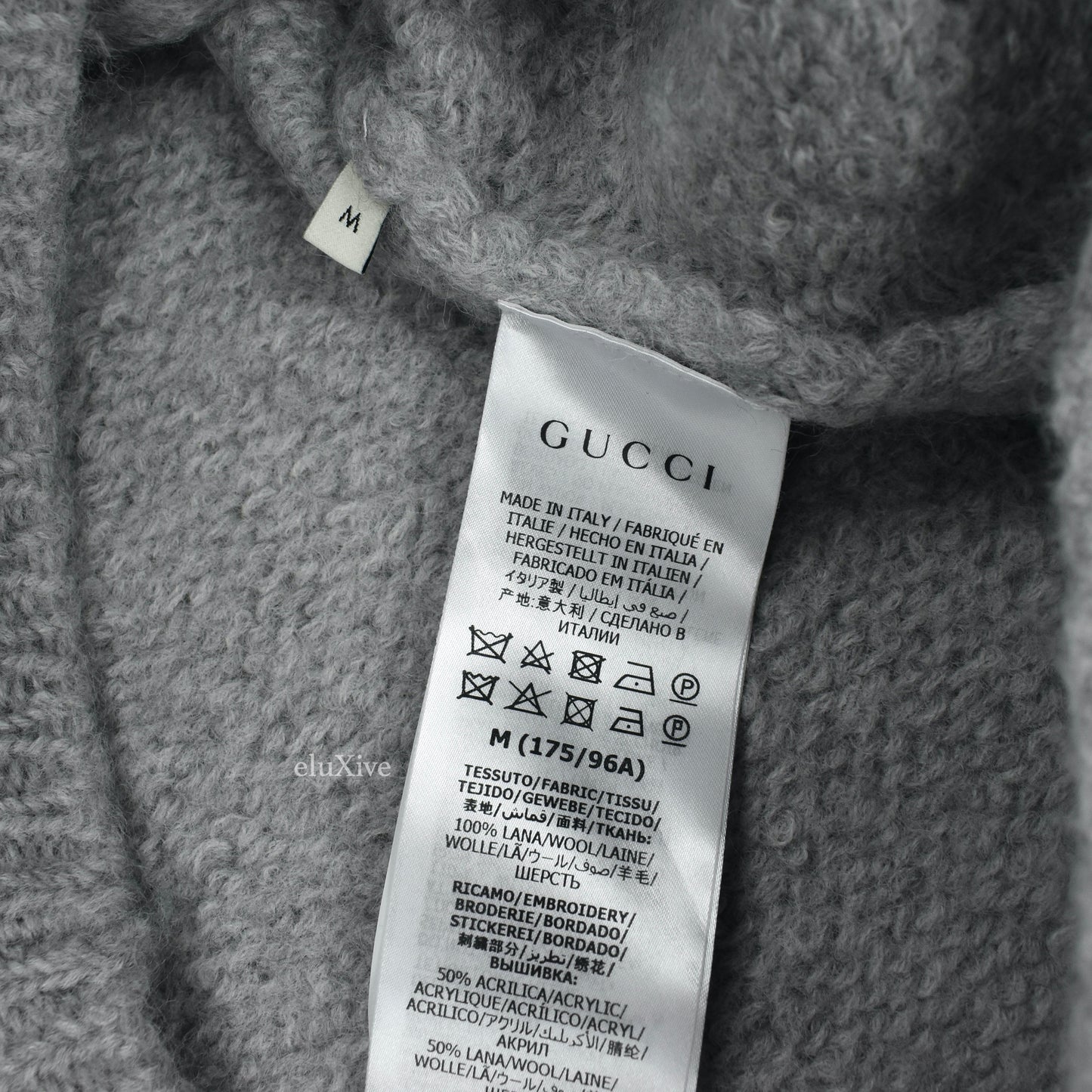 Gucci - Gray Felted Wool GG Logo Sweater