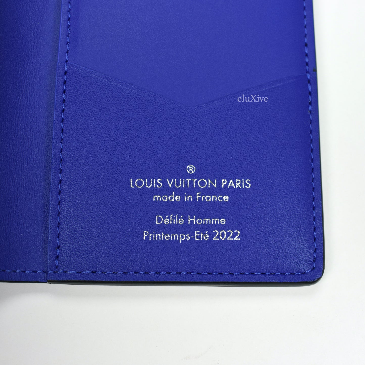 Louis Vuitton Pocket Organizer Limited Edition Illusion Monogram Taurillon  Leather Blue 1403561