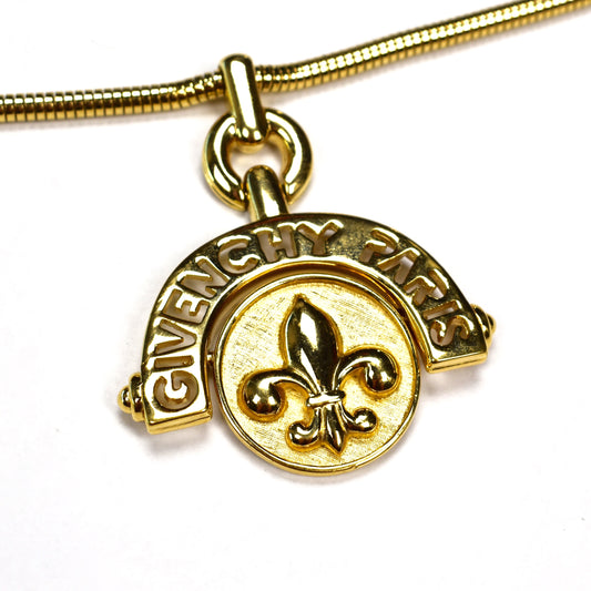 Givenchy - 31" Gold Fleur de Lis Pendant Chain