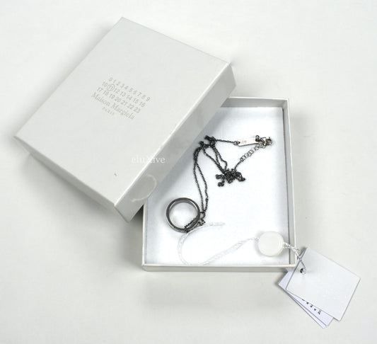 Maison Margiela - Silver Numbers Logo Ring Chain Necklace