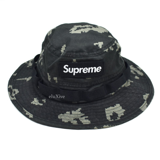 Supreme - Military Box Logo Boonie Bucket Hat (Black Camo)