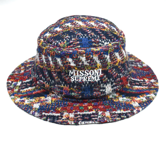 Supreme x Missoni - Multicolor Knit Logo Bucket Hat