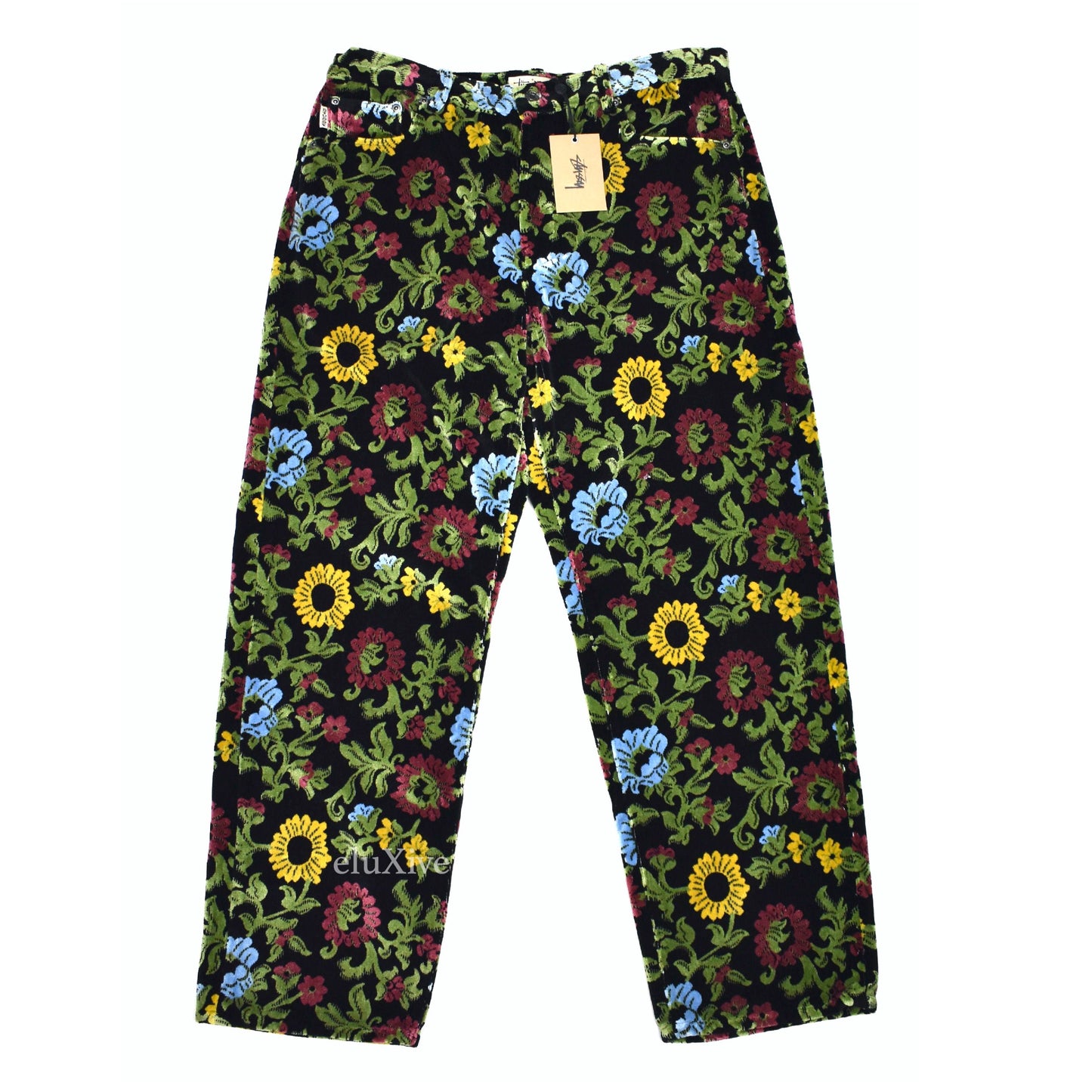 Stussy - Floral Jacquard Velvet Big 'Ol Jeans