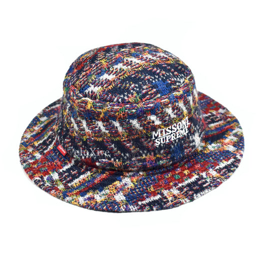 Supreme x Missoni - Multicolor Knit Logo Bucket Hat