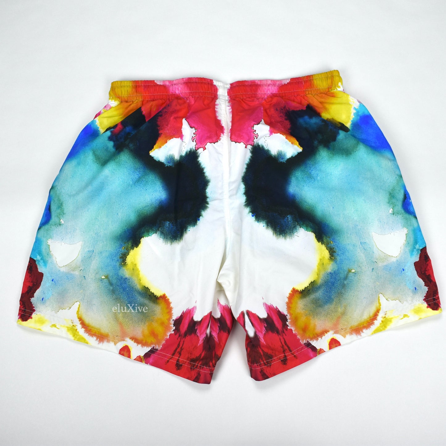 Alexander McQueen - Watercolor Print Skull Logo Swim Shorts