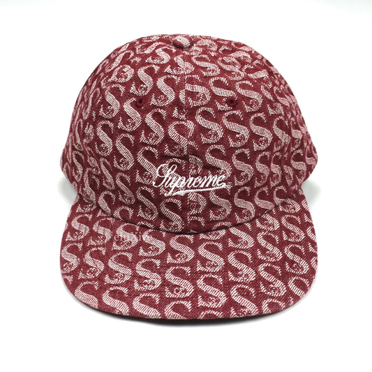 Supreme - Red Monogram Denim Script Logo Hat