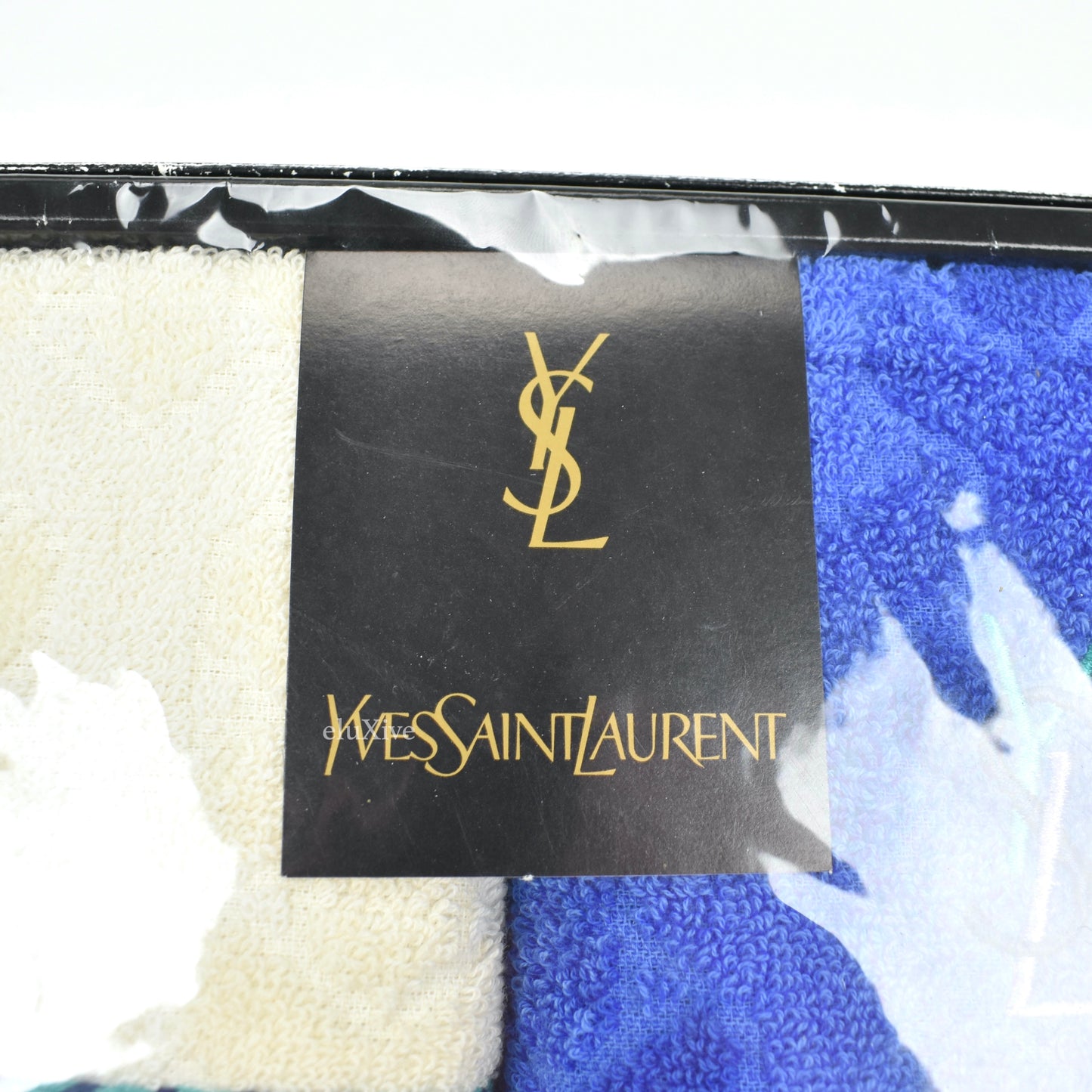 Yves Saint Laurent - Ivory/Blue Set of 2 Logo Hand Towels (Medium)