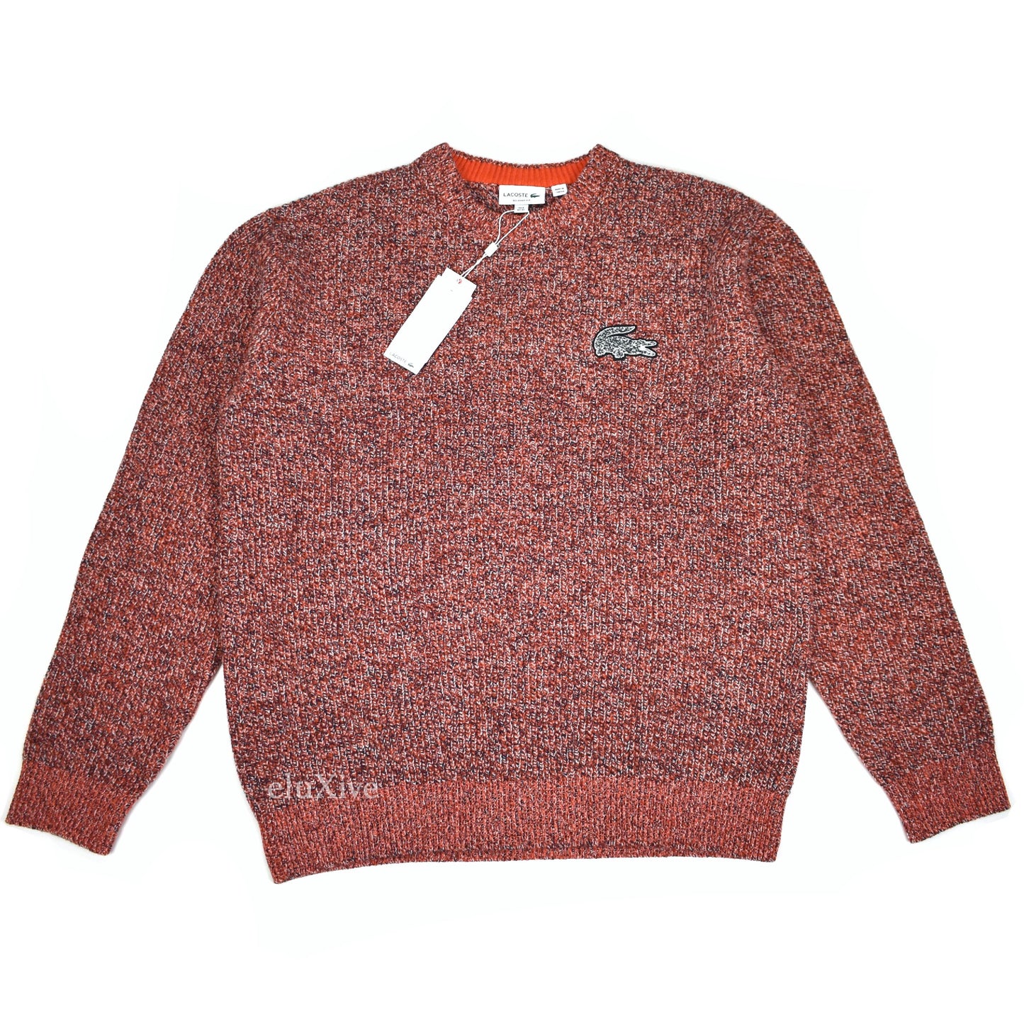 Lacoste - Heavy Knit Big Croc Logo Sweater (Orange/Red)