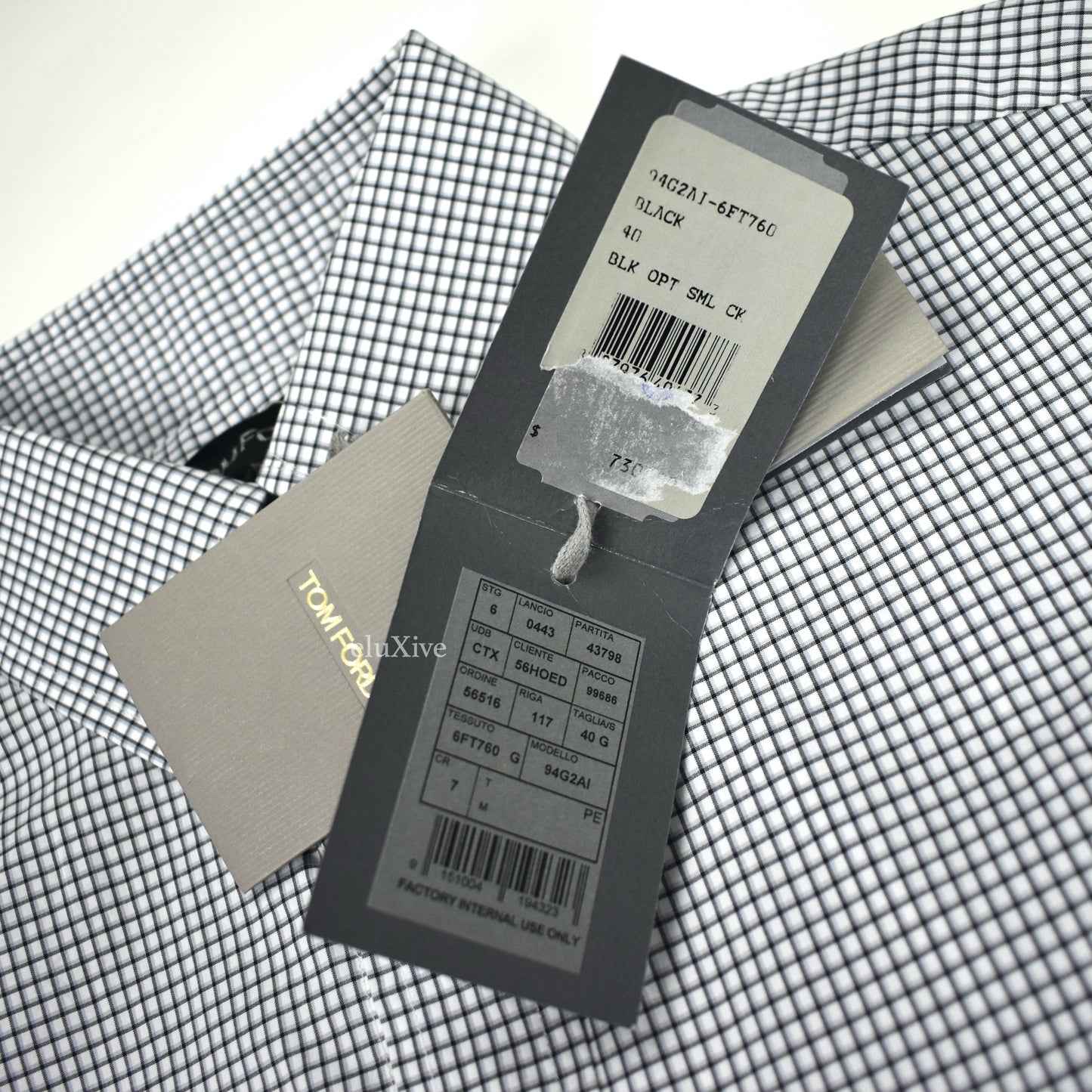 Tom Ford - Black/White Check Hidden Placket Shirt