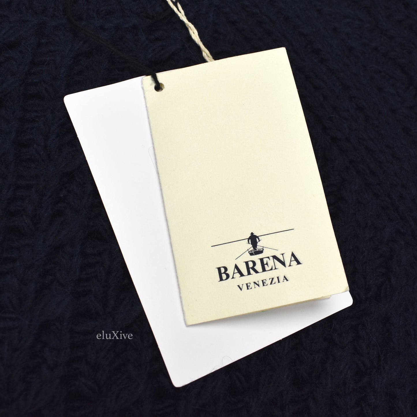 Barena - Navy Wool & Alpaca Cable Knit Sweater