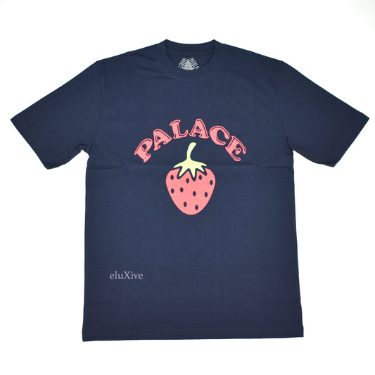 Palace - Fruity Strawberry Logo Print T-Shirt (Navy)