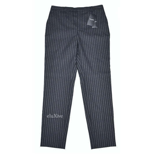 Saint Laurent - Black Metallic Stripe Wool / Silk Pants