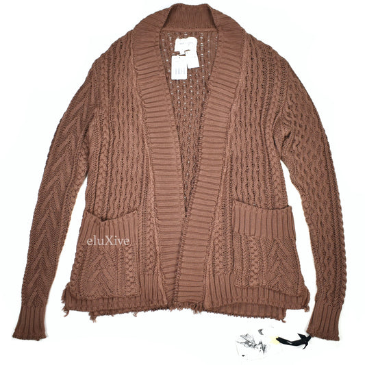 Greg Lauren - Cable Knit Fisherman Gu Kimono (Coco Brown)