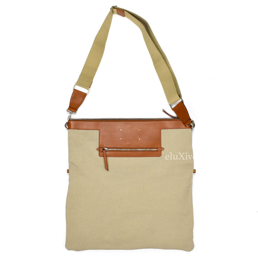 Maison Margiela - Beige Canvas & Leather Shoulder Bag