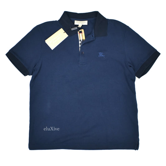 Burberry - Navy Blue Classic Logo Hartford Polo Shirt