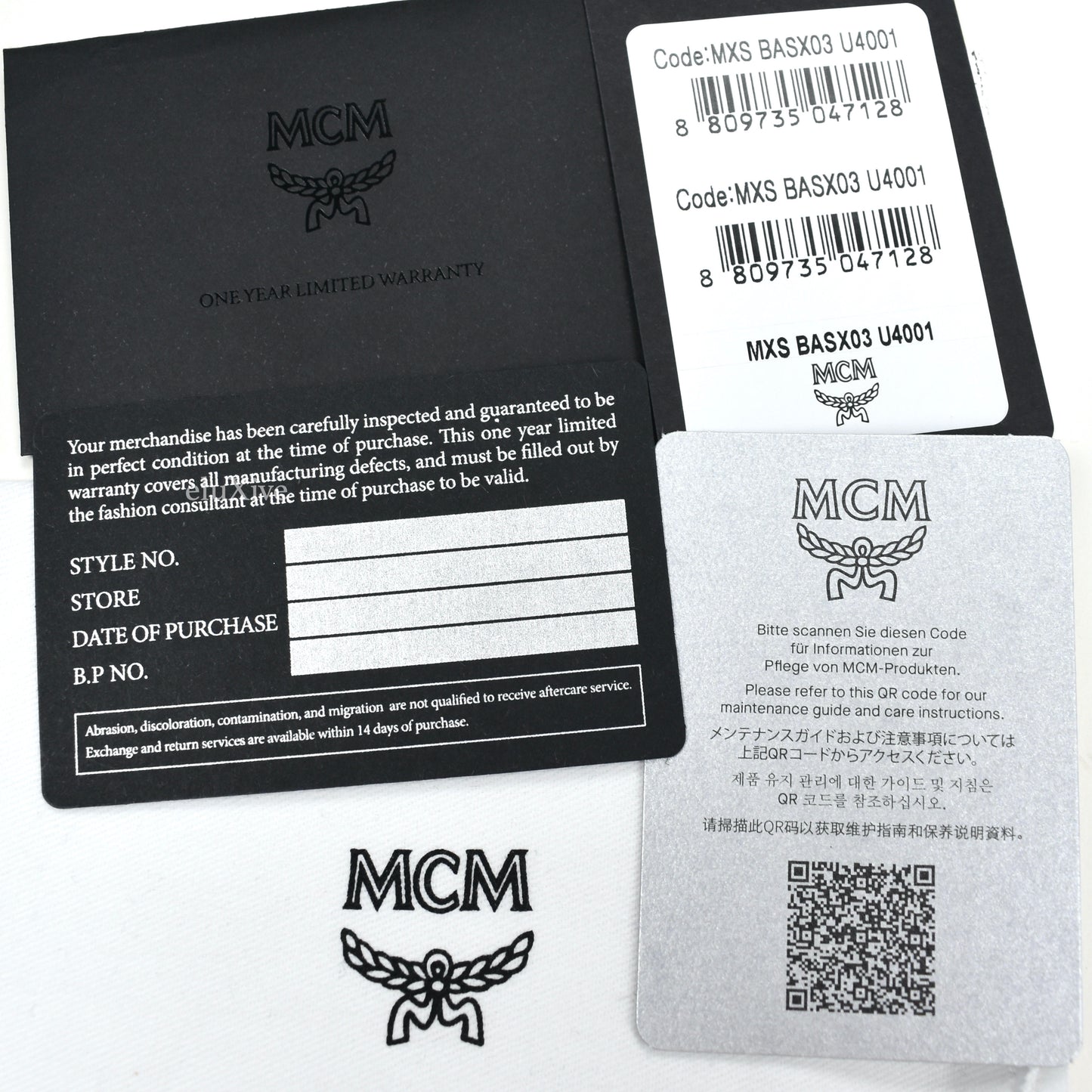 MCM - Black Leather Monogram Logo Bifold Wallet