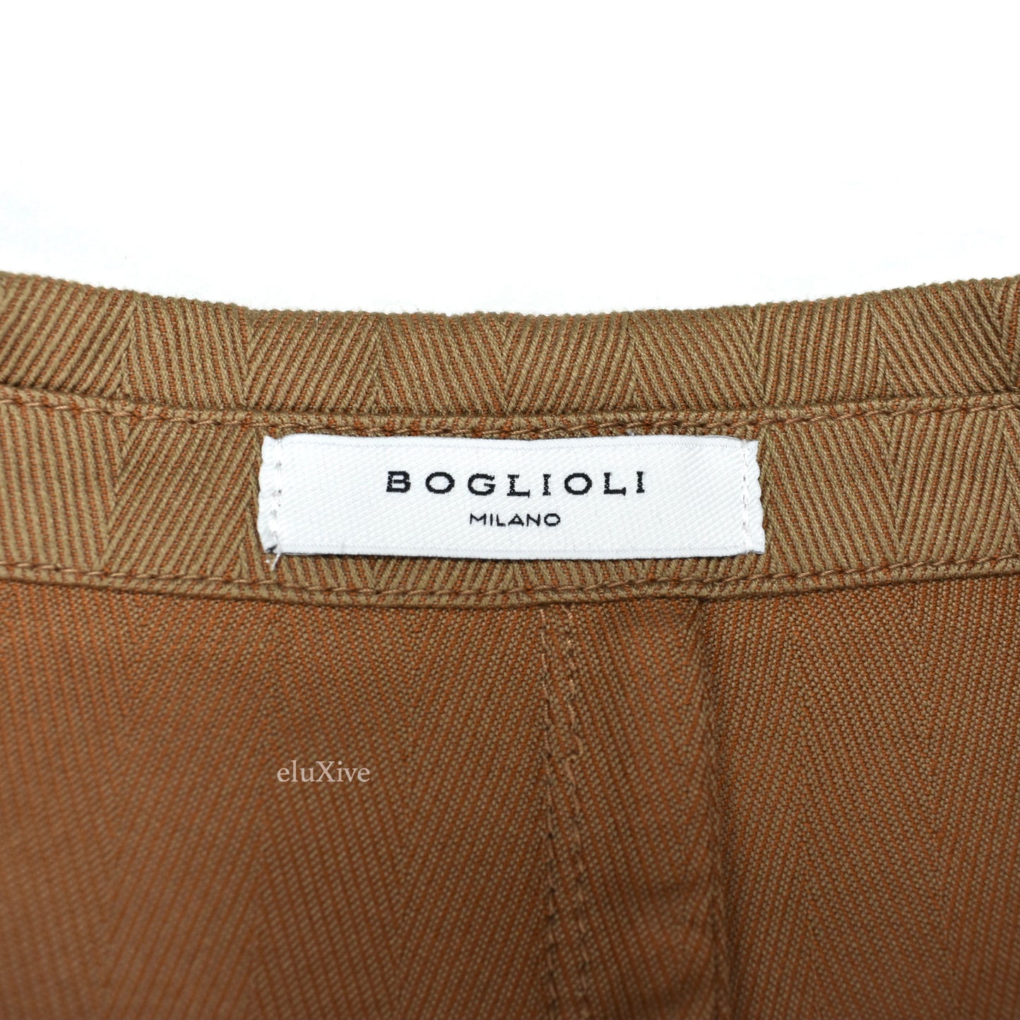 Boglioli - Tan Herringbone Woven K Travel Unlined Sport Coat