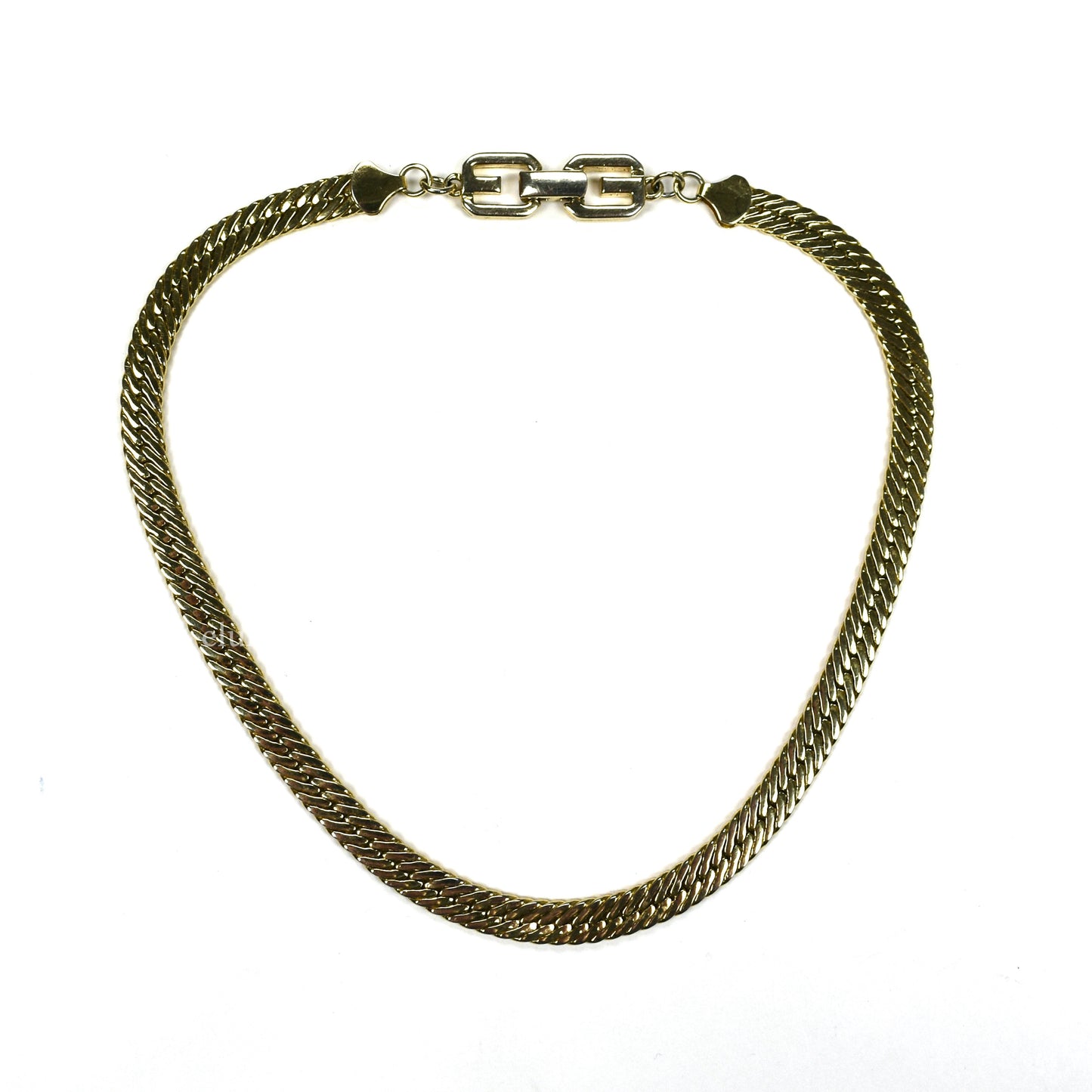 Givenchy - 16" Gold Herrringbone Chain Necklace