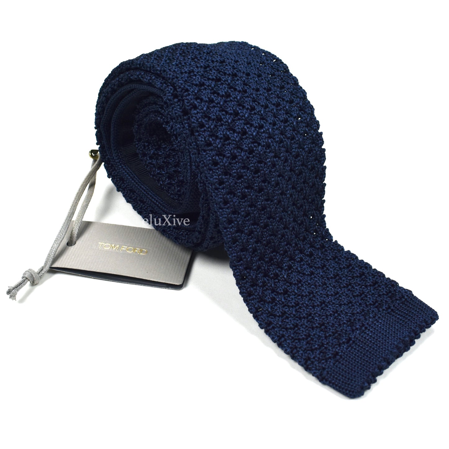 Tom Ford - Navy Blue Heavy Silk Knit Tie