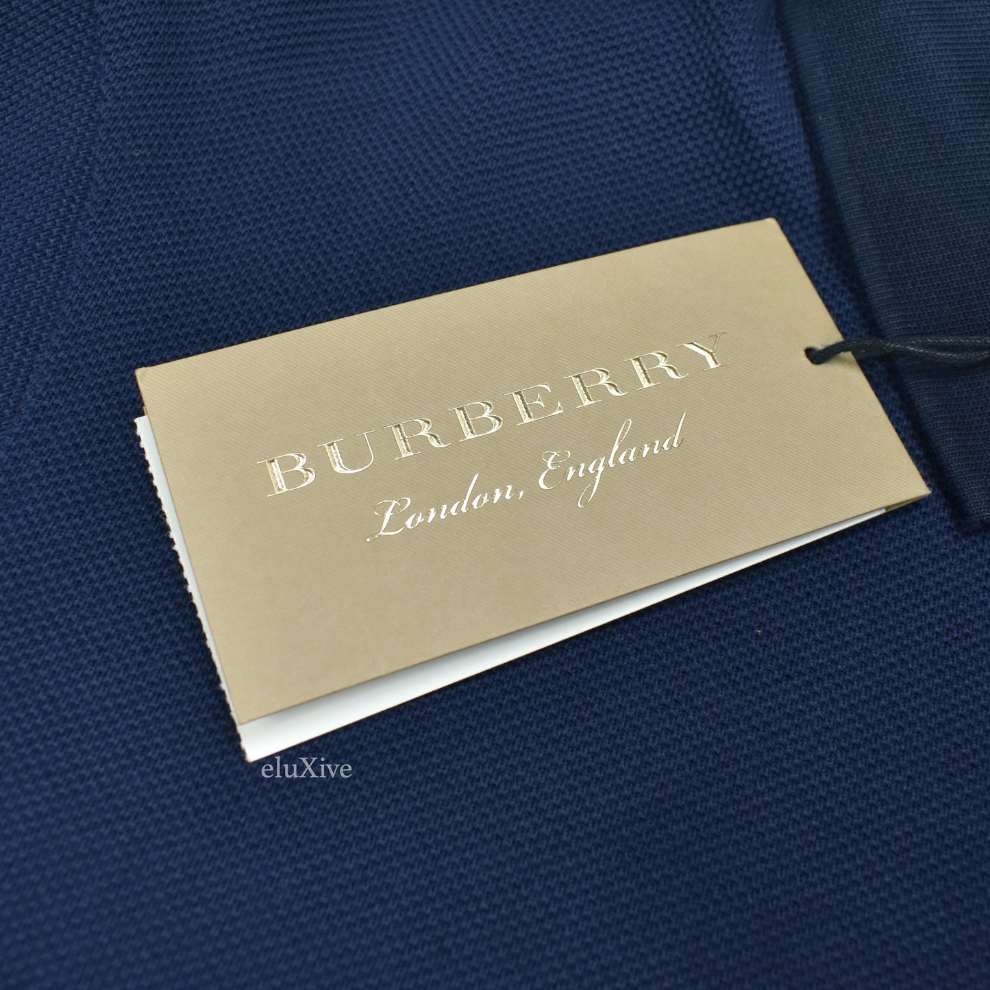 Burberry - Navy Blue Classic Logo Hartford Polo Shirt