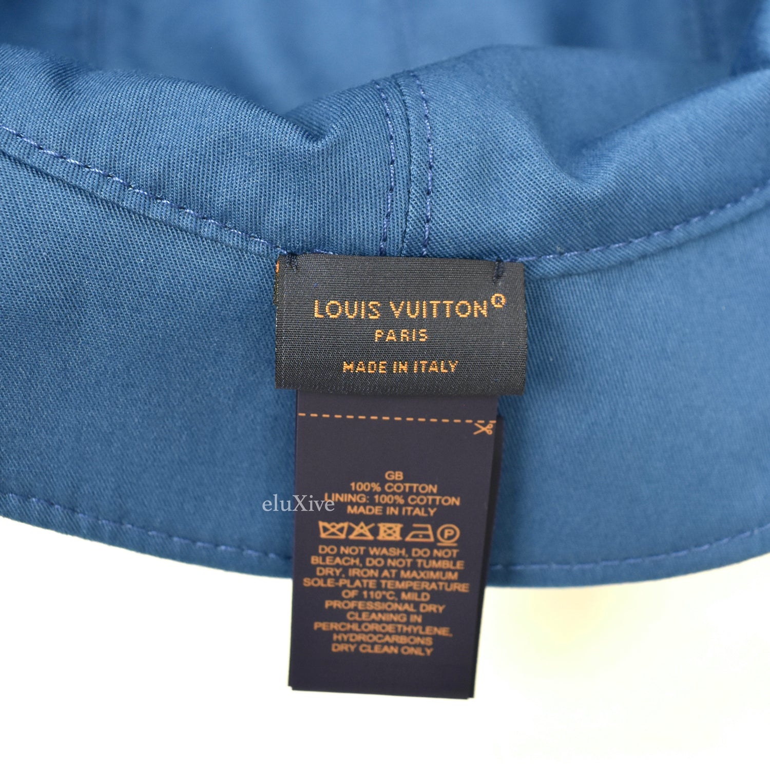 Louis Vuitton Monogram Essential Bucket Hat Blue Cotton. Size 62