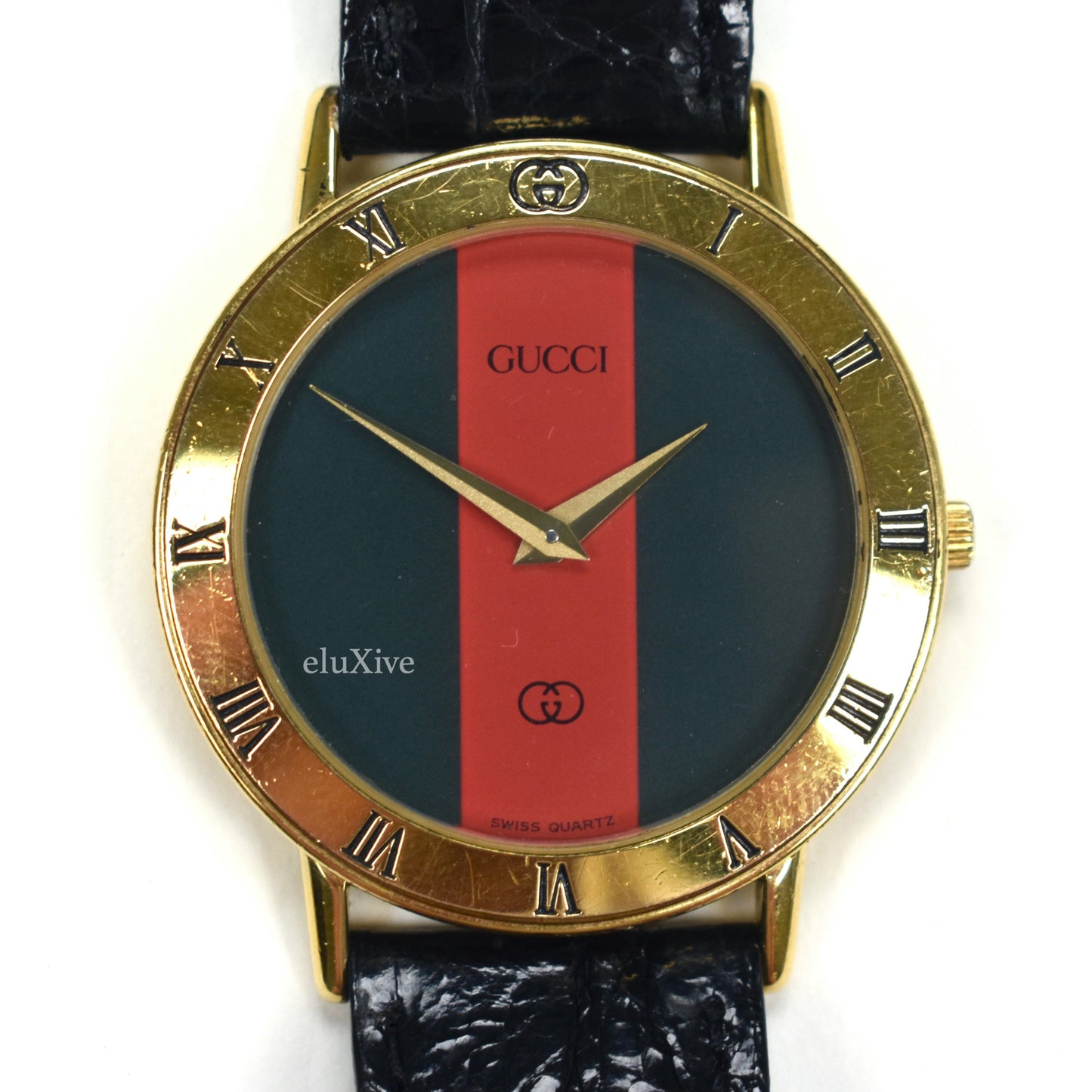 Gucci - 3000M Gold Web Dial Watch