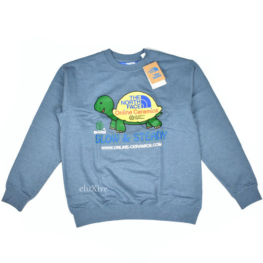 Online Ceramics x The North Face - Blue Turtle Logo Crewneck Sweatshirt