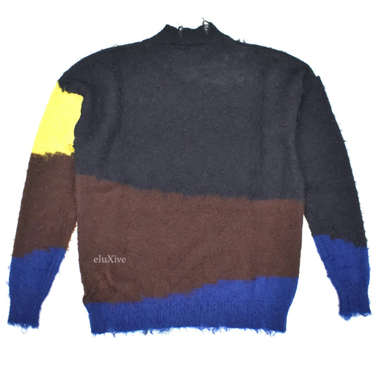 Off-White - Logo Knit Distressed Mohair Punked Sweater