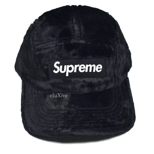 Supreme - Crushed Velvet Box Logo Hat (Black)