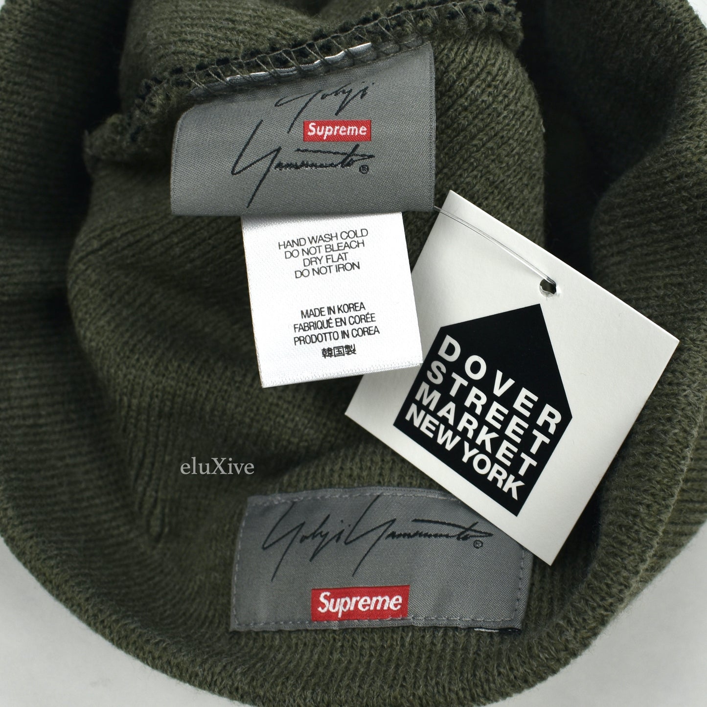 Supreme x Yohji Yamamoto - Olive Logo Knit Beanie
