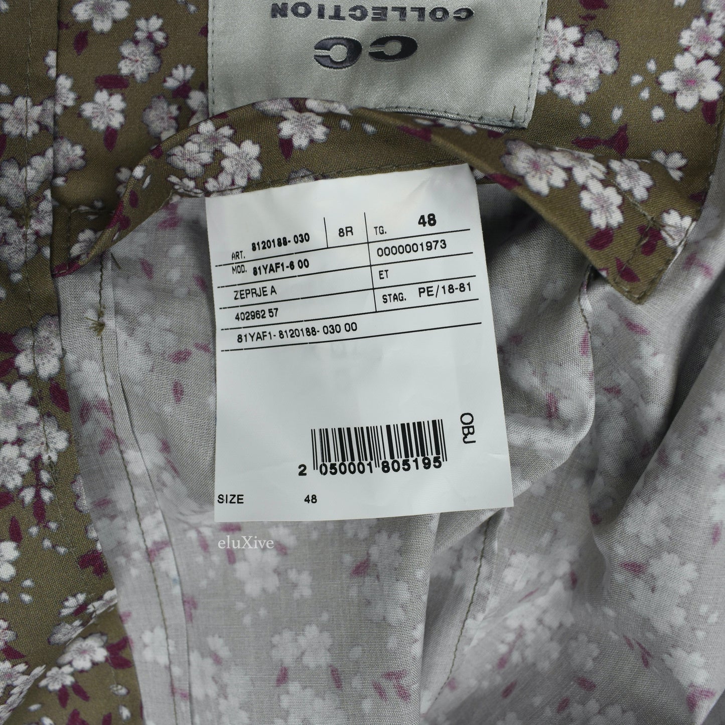 Corneliani - Tan Floral Print Cotton LIghtweight Blazer
