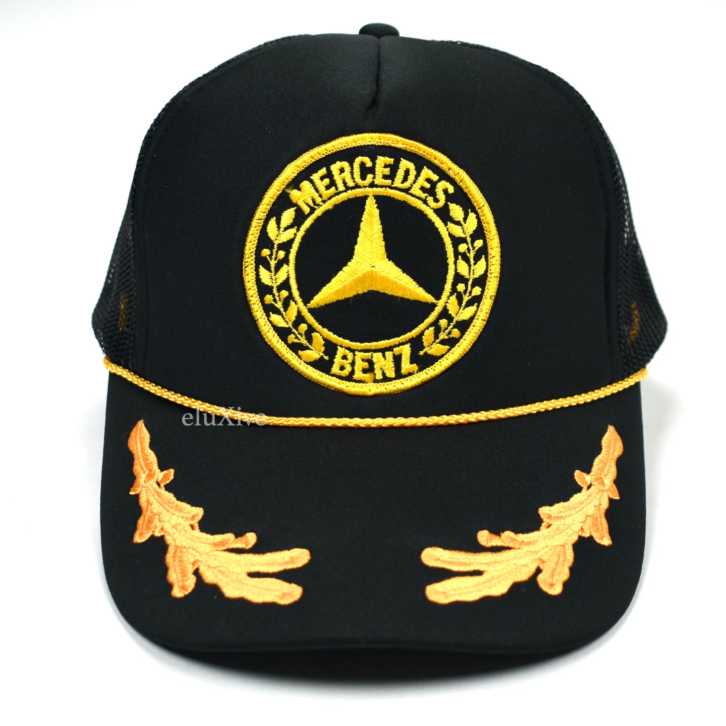 Retro - Mercedes-Benz Wreath Logo Vintage Patch Trucker Hat