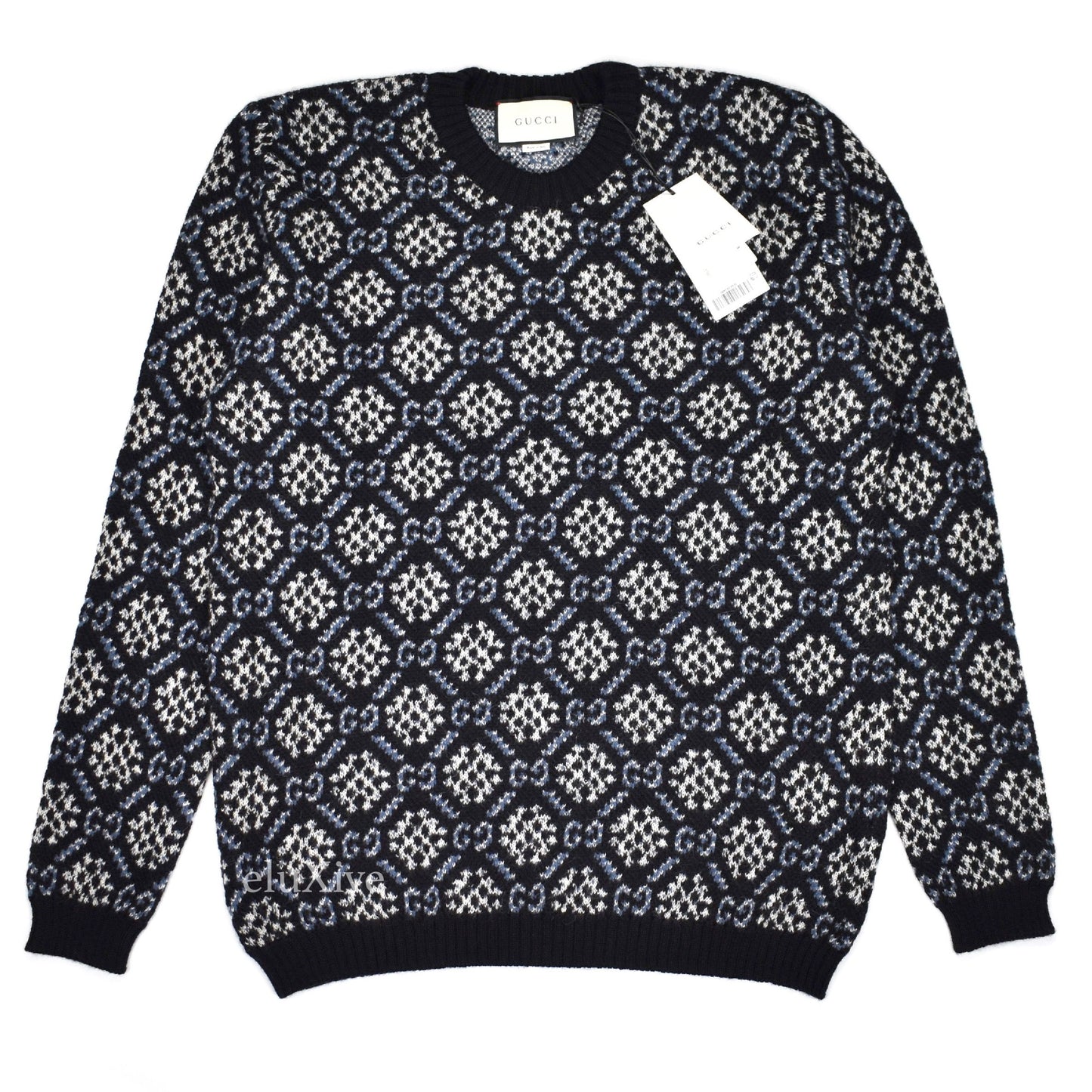 Gucci - Wool & Alpaca GG Logo Jacquard Sweater